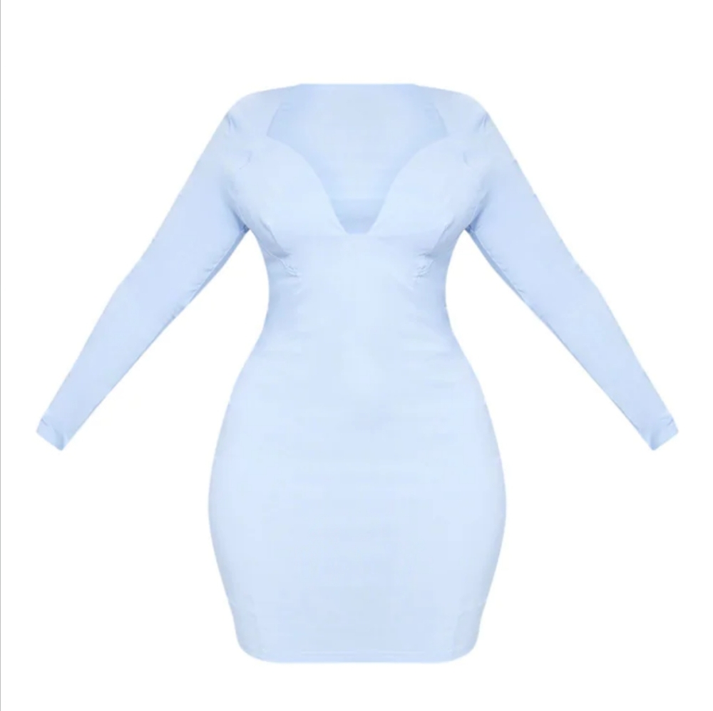 PLT Plus Size Dusty Blue Bodycon Dress